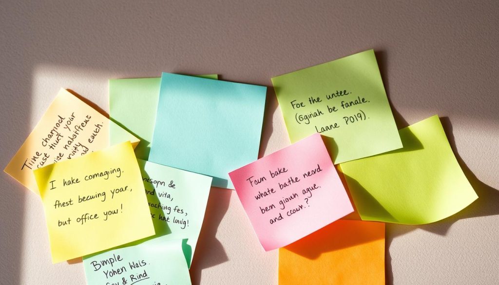 sticky note text